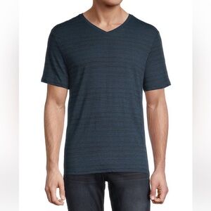 threads for thought teal and black v neck tshirt